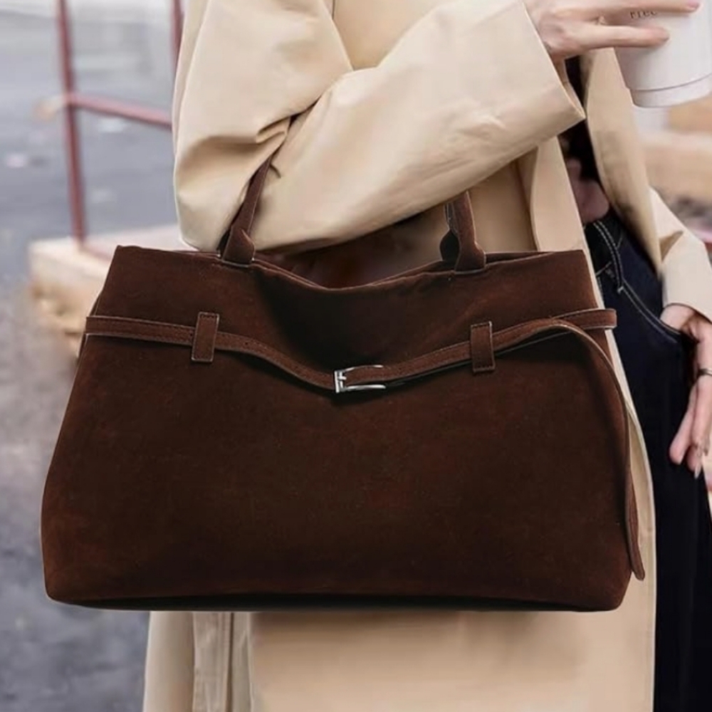 Fine Lux Faux Suede Tote Bag NWT